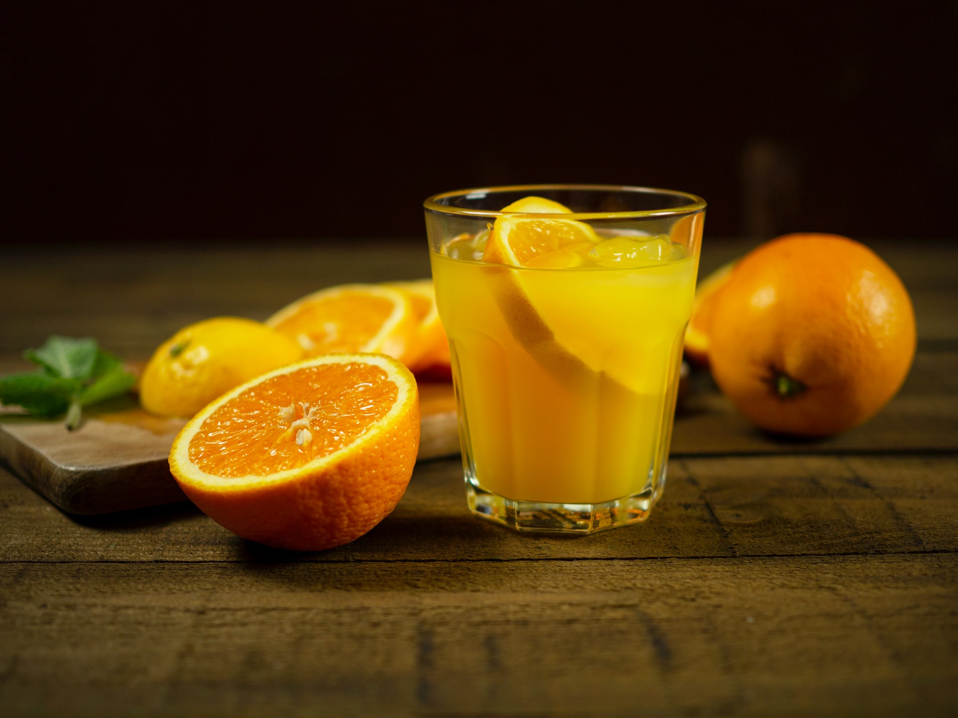 orange juice glass